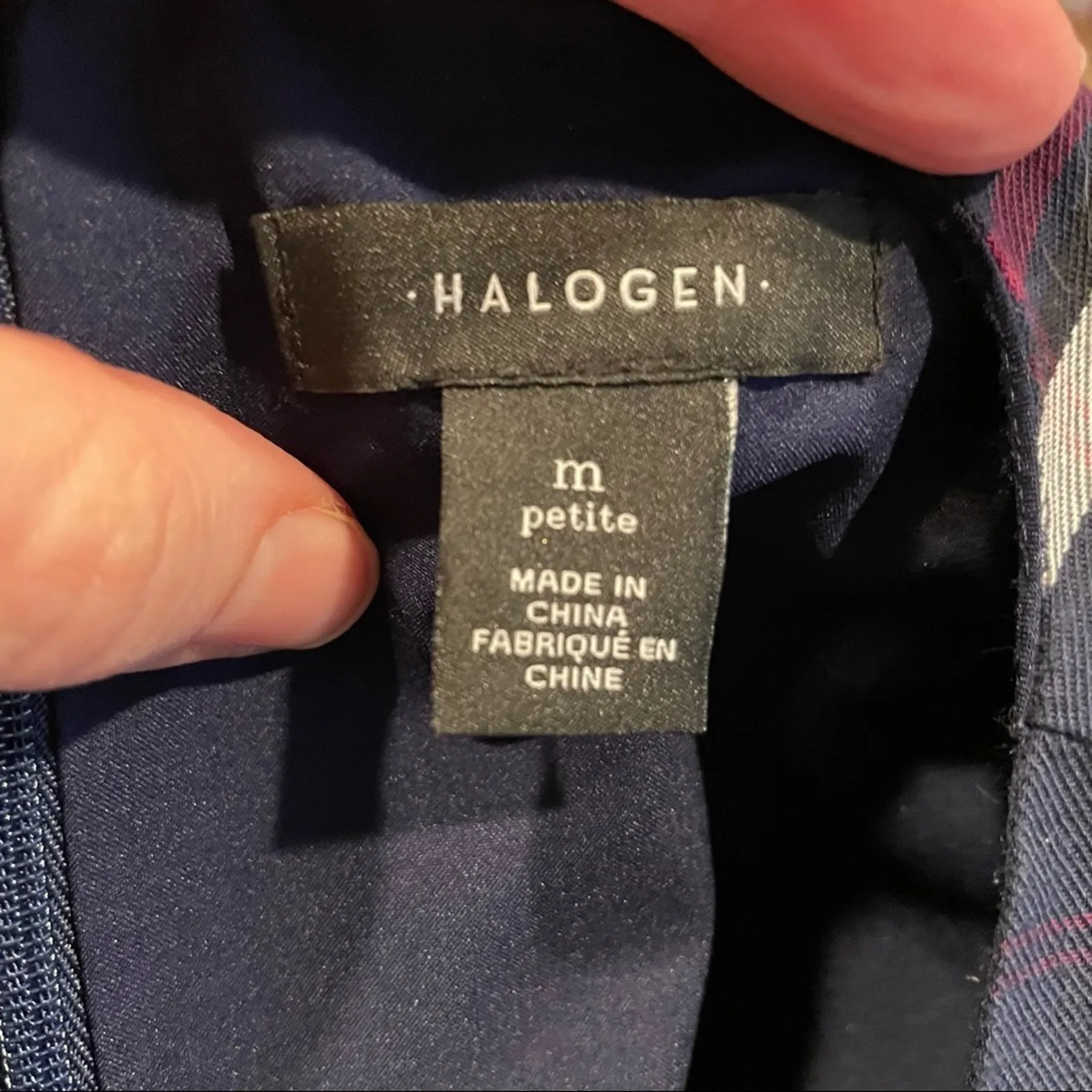 Halogen Blue Plaid Dark Academia Sheath Dress Womens MP Short Sleeve Peplum - Image 5