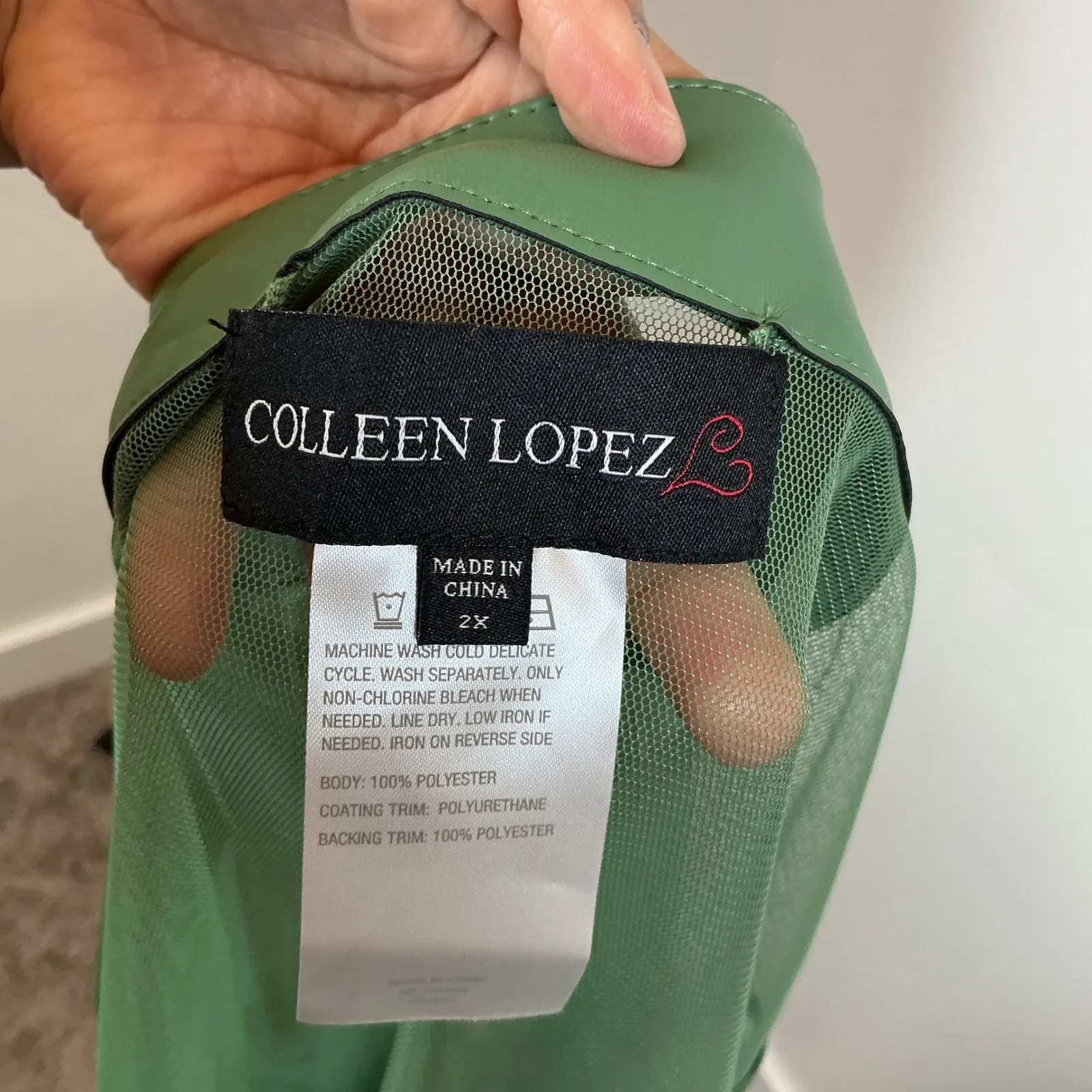 Colleen Lopez Sheer Green Kimono Jacket Lightweight Cover Up Size 2X‎ Plus - Image 3