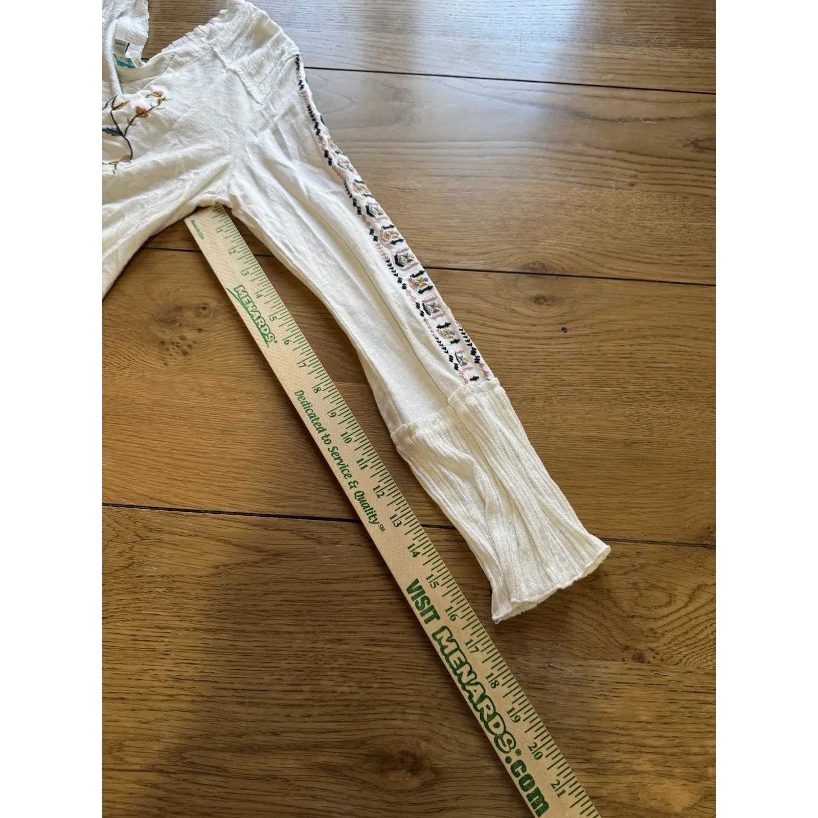 Sundance Women Size Small Long Sleeve Embroidered Shirt Cotton Linen Blend Boho - Image 8