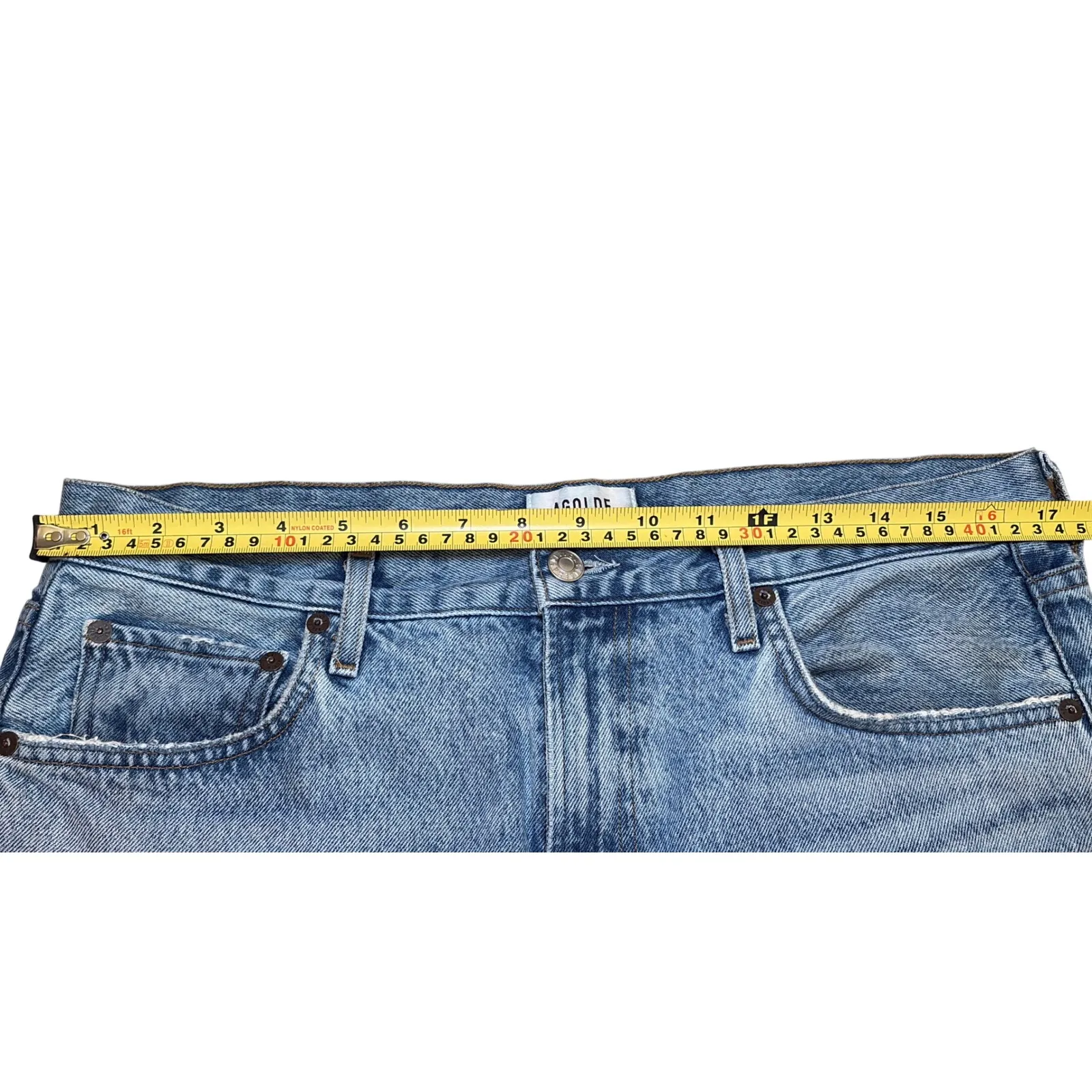 AGOLDE Womens Jeans Size 31 Cherie‎ High Rise Light Wash Straight Leg Distressed - Image 8