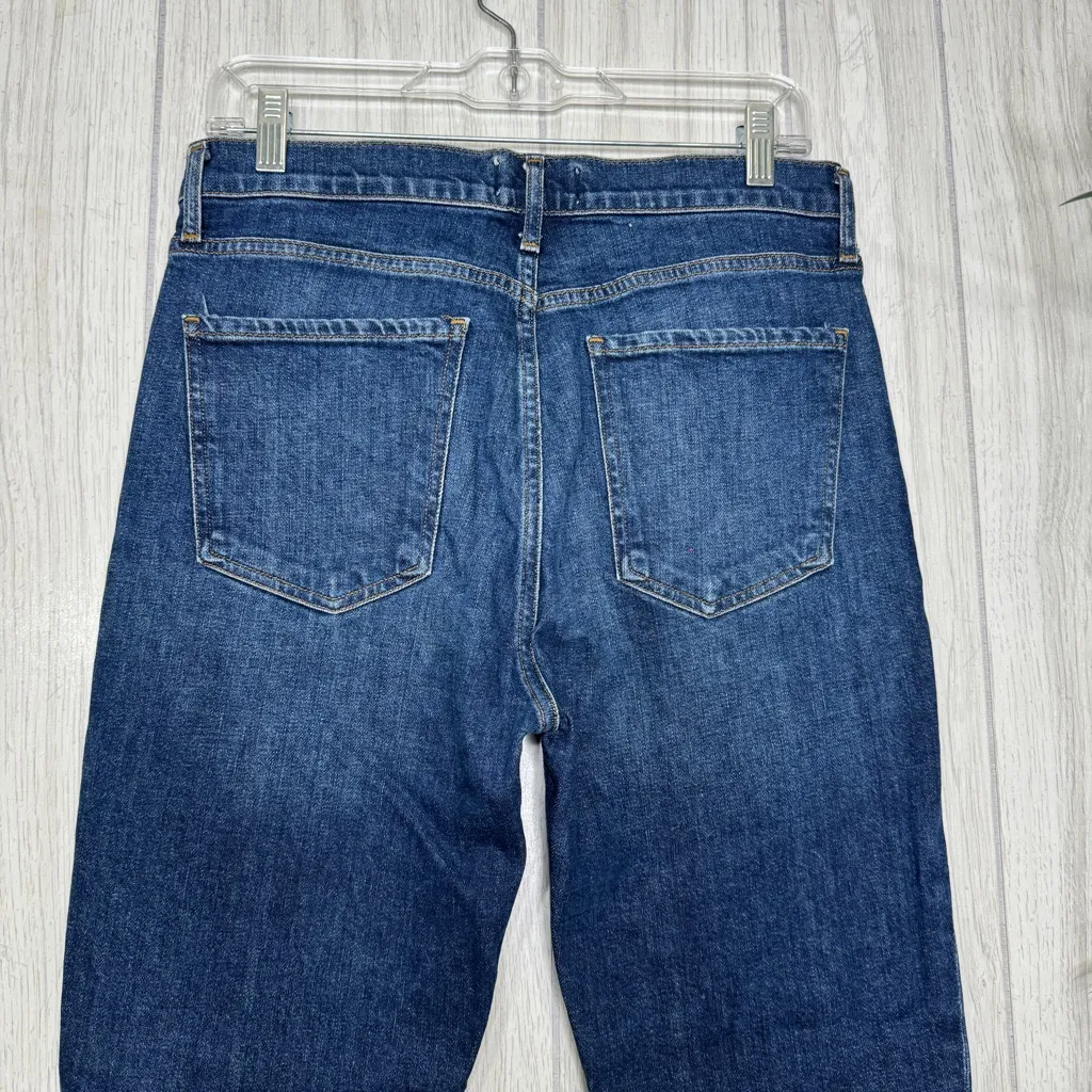 AGOLDE Nico High Rise Dark Wash Slim Leg Jeans Fixation Button Fly size 28 - Image 6