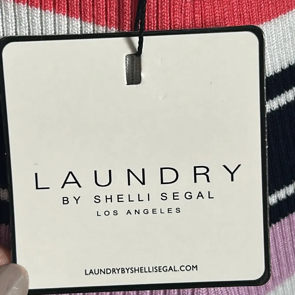 New Women’s Laundry By Shelli Segal Striped Ribbed Knit Scalloped Tank Top - Image 8