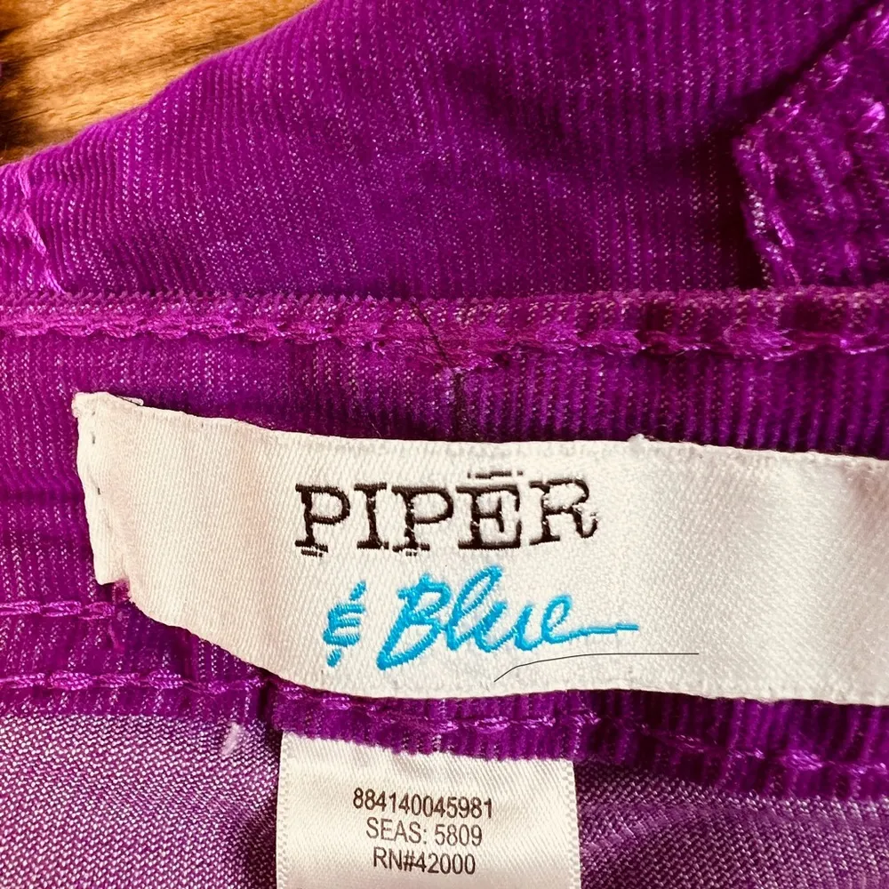 Piper & Blue Corduroy Size 13 Violet Purple w/1 Coin Pocket Belt Loops P… - Image 10