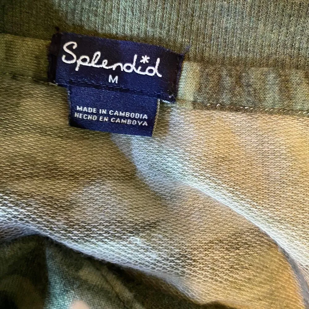 Splendid Green Camo Camouflage Crew Neck Sweater Size Medium - Image 6