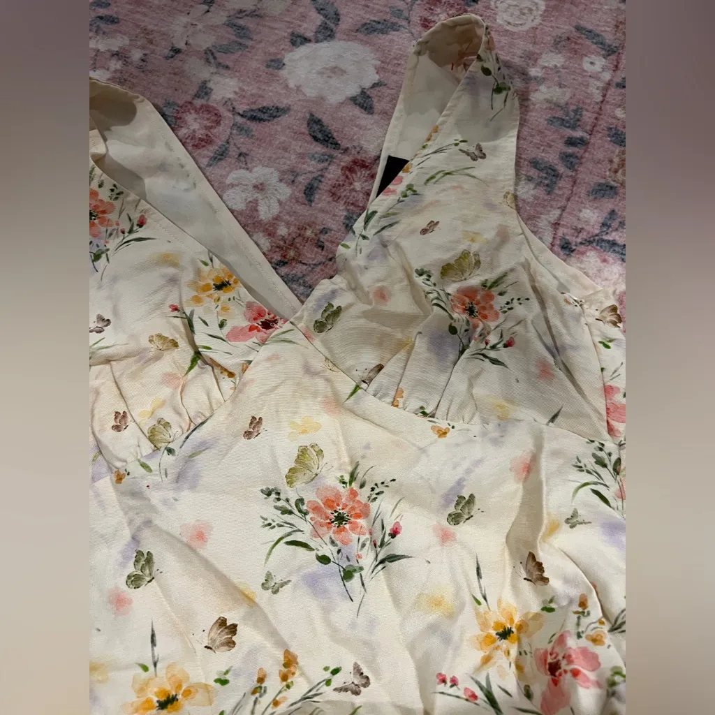 NWT lulus Jaziel Ivory Floral Sleeveless Mini Dress size M - Image 8