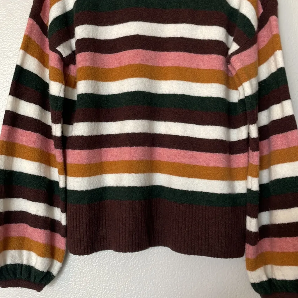 Madewell Payton Stripe Pull Over Sweater Fuzzy Soft Size Small - Image 9