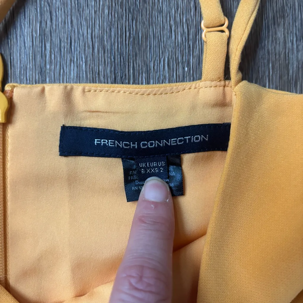 French Connection Yellow Whisper Structured A-Line Mini Dress Chic - Sz 2 - Image 4