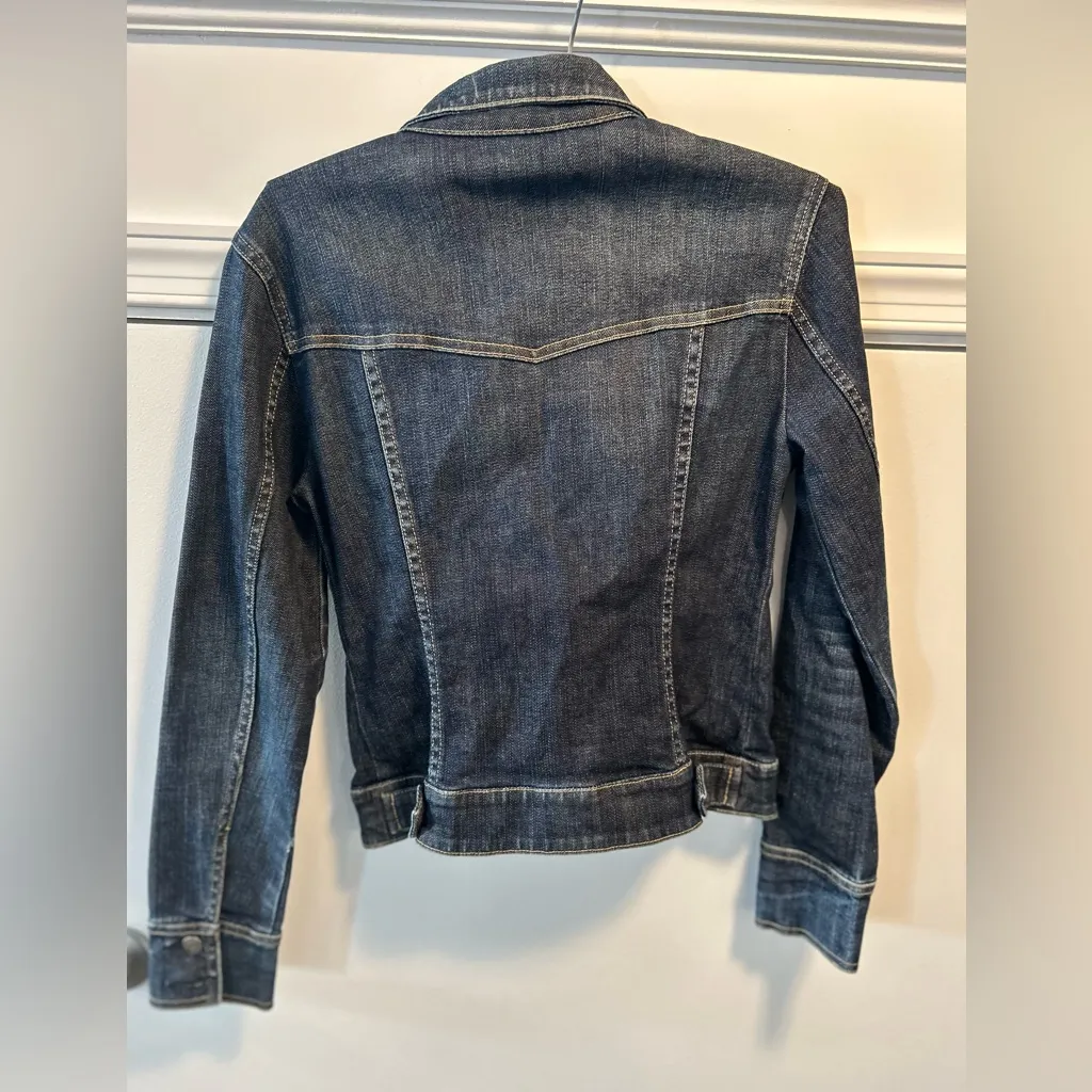 J. Crew Dark Wash Denim Jacket Style 75007 Button Front Women's XSmall Cotton - Image 3