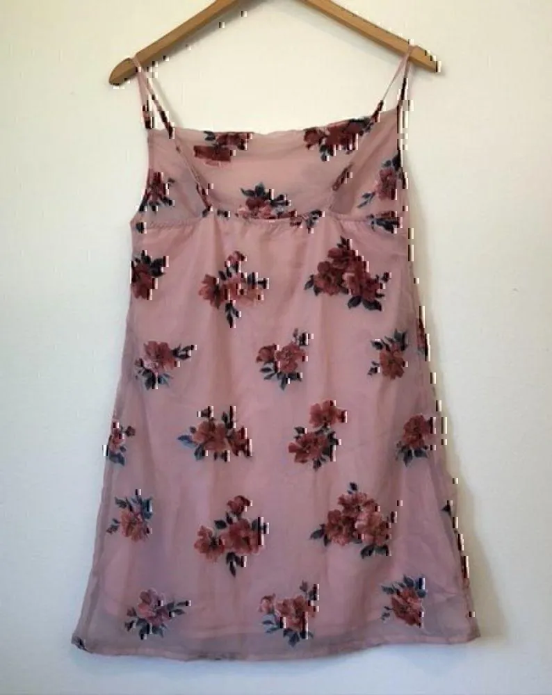 NEW NWT AMERICAN EAGLE AEO Pink Floral Velvet Cowl Neck Sleeveless Slip Dress XS - Image 9