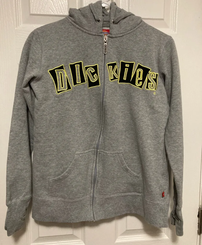 ***Rare/HTF*DickiesVintage Heather Gray Zip Up Hooded Jacket - Image 1