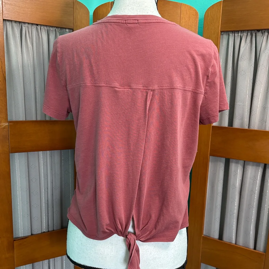 Aerie Dusty Rose Short Sleeve crop cut back Tee - Image 6