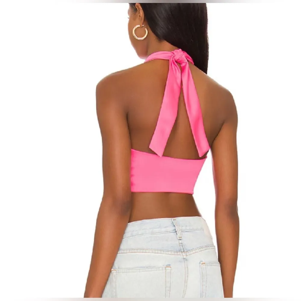 superdown NEW!! REVOLVE  Alondra Halter Top Wrap in Hot Pink - Image 5