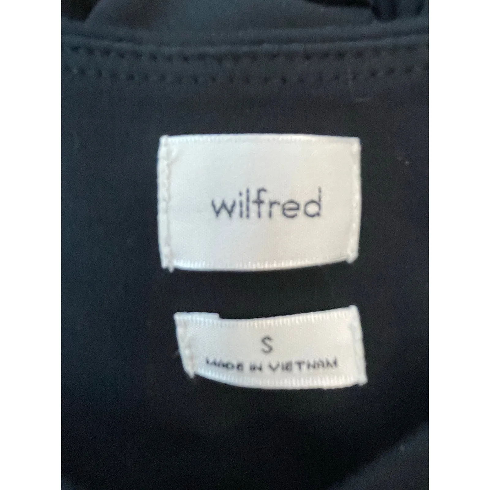 Wilfred Faux Wrap Dress Small Black Fortune Side Tie Preppy Officecore - Image 5