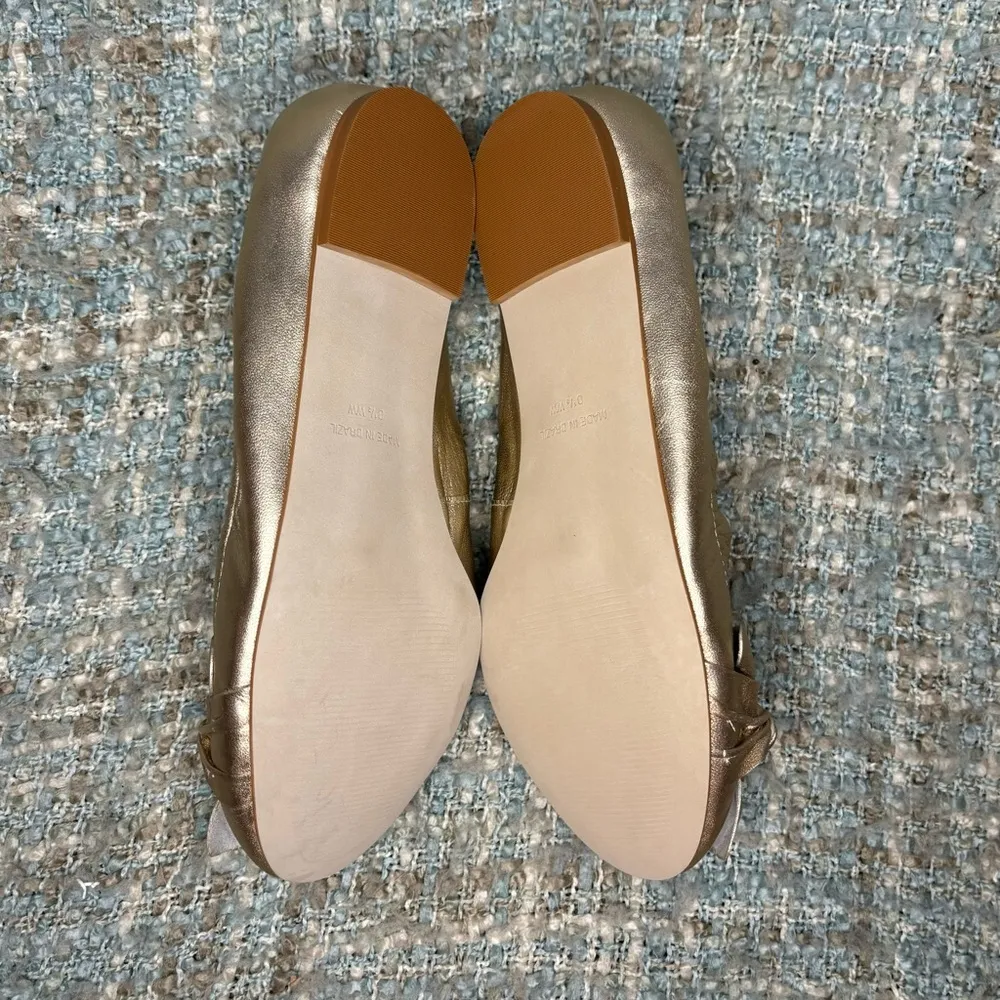 Walking Cradles Brielle Metallic Leather Flats in New Gold (Extra - Image 7