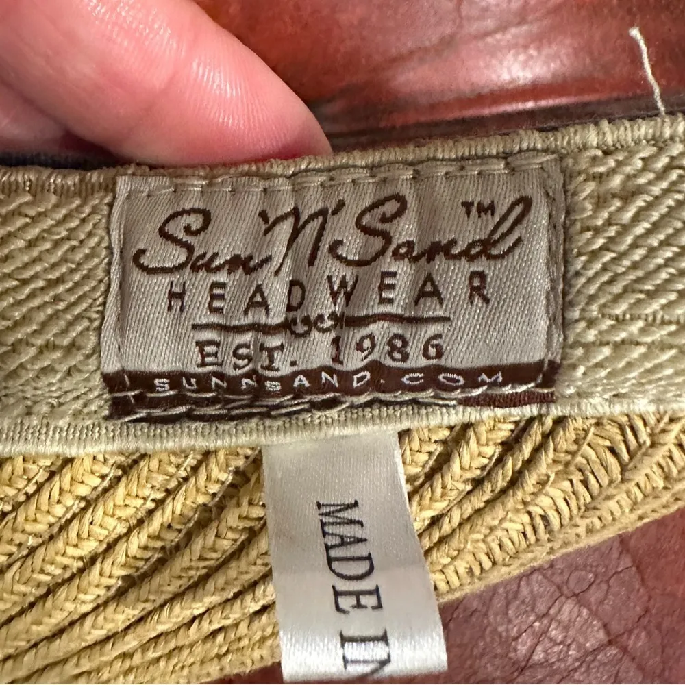 Sun N Sand Braided Raffia Brim Clip On Visor Blue - Image 5