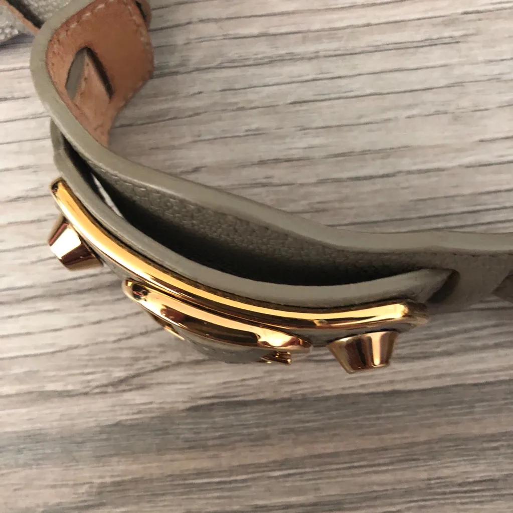 Balenciaga Ligne Classic Me Gris Taupe Grey with Gold Bracelet City Leather - Image 4