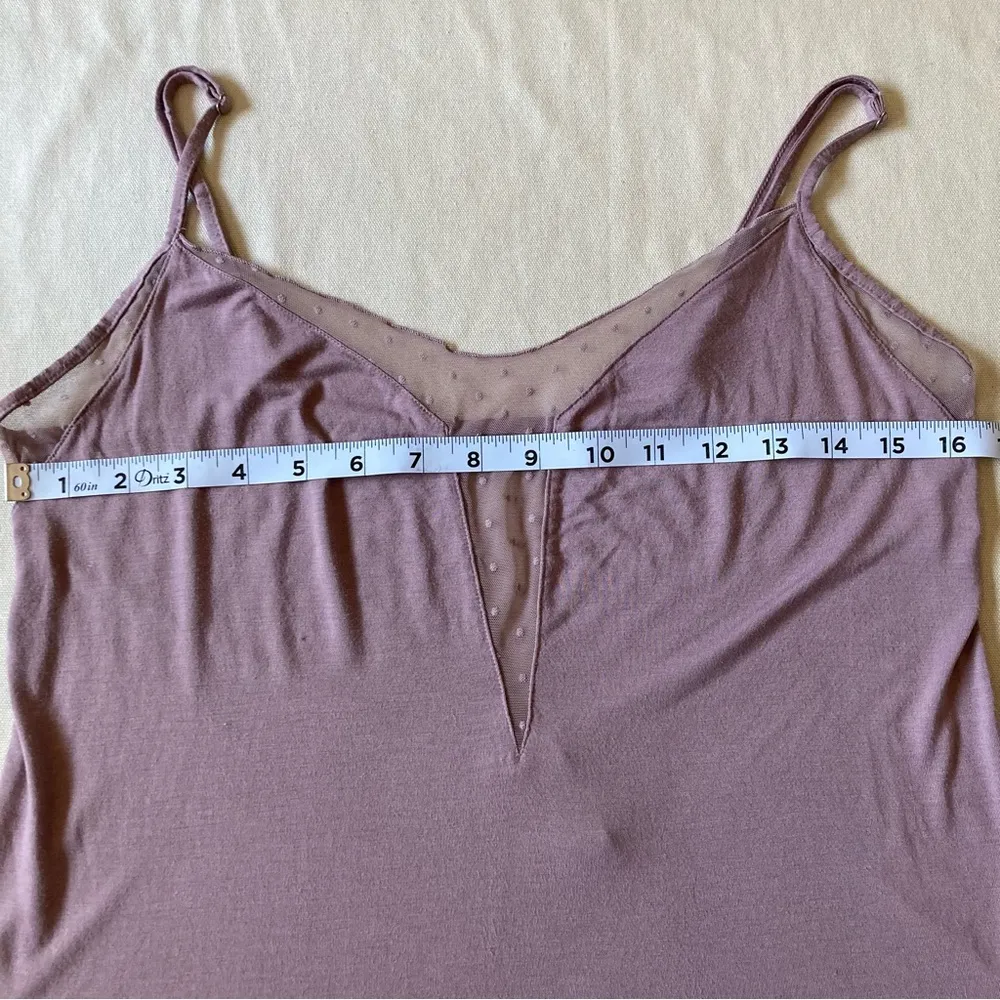Mauve Camisole with Sheer Polka Dot Lace - Image 6