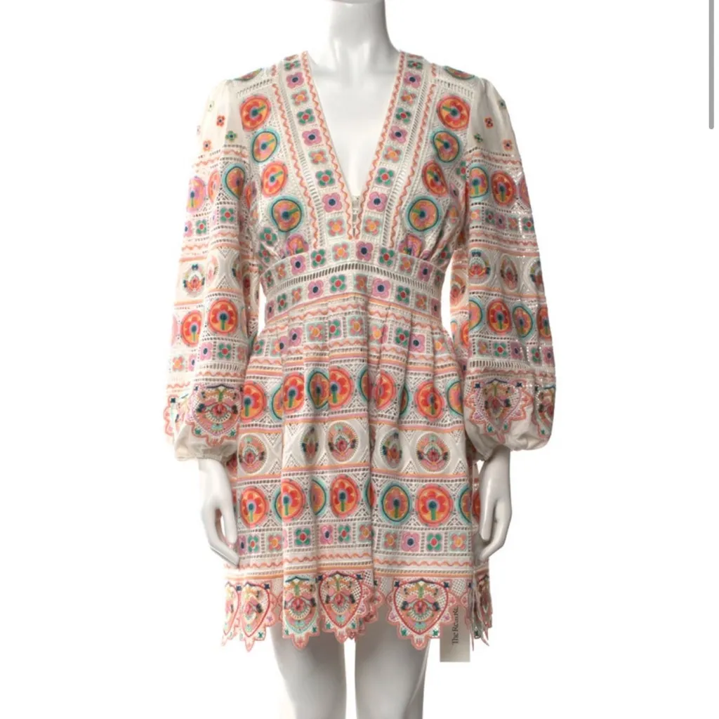 NWOT Zimmermann Brighton Multicolor Embroidered Mini Dress - Image 9