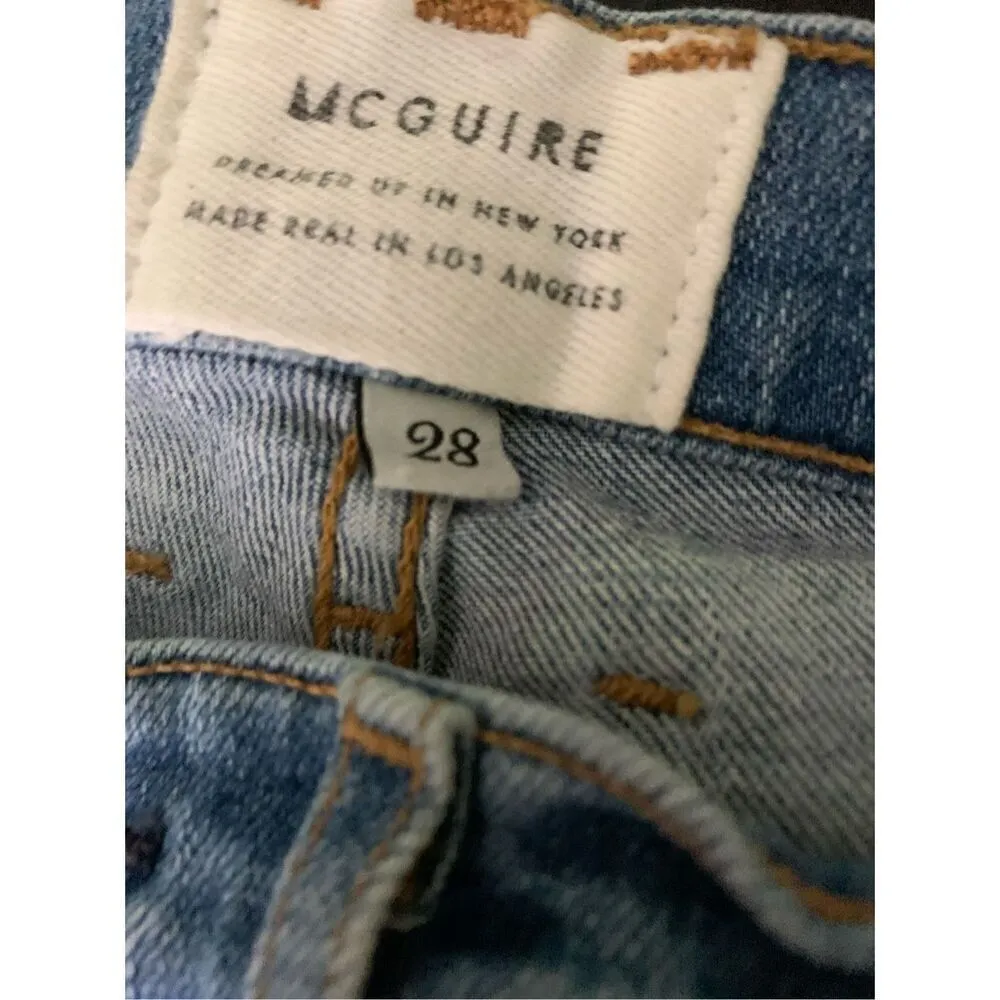 McGuire Ibiza Crop Step Hem Jeans Racer Side Stripe Style 5b women's size 28 - Image 4
