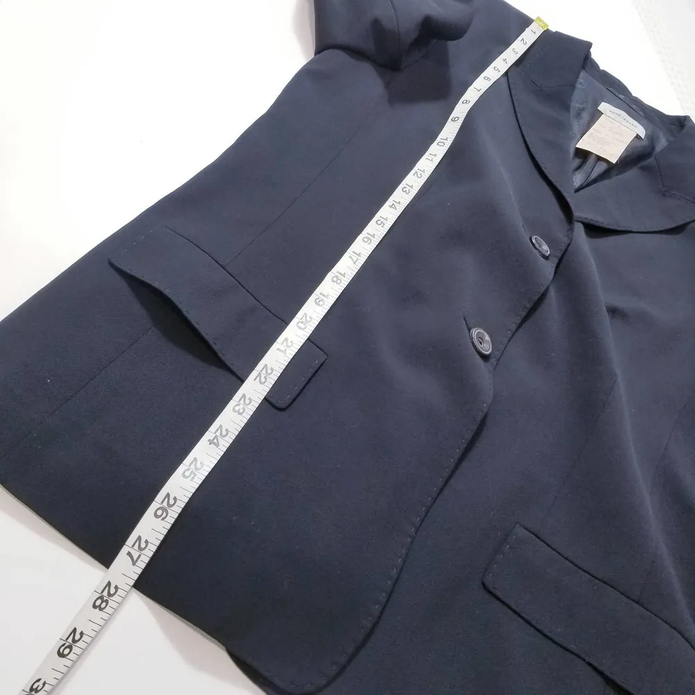 Rene Lezard Wool Black Blazer Slit Sleeve Size 6 - Image 8