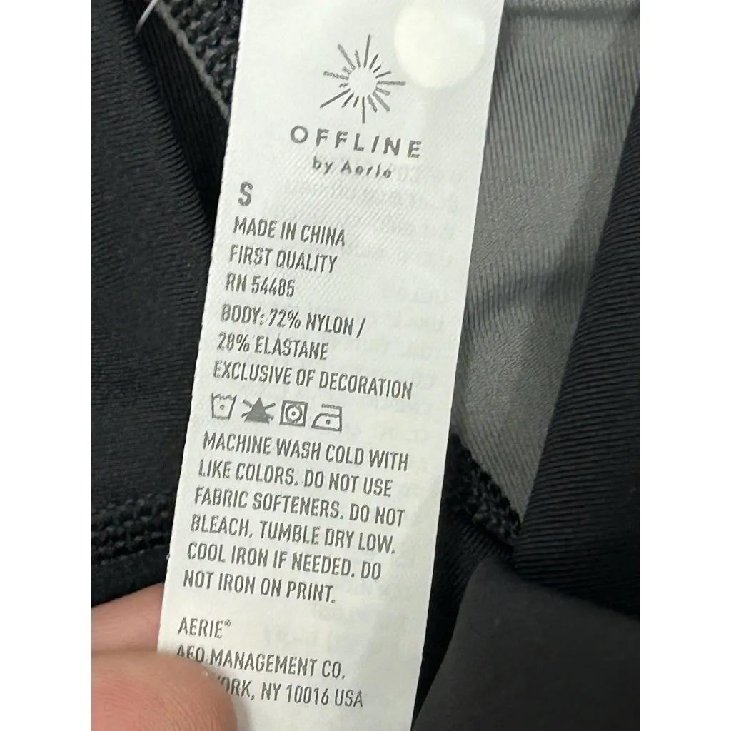 Offline by Aerie Goals 7/8 Legging Jogger Women’s Size Small Black White Stripe - Image 6