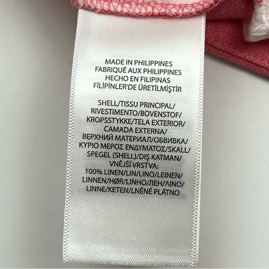 Polo Ralph Lauren Coral Pink 100% Linen Bermuda Shorts Women Size 16 Coastal NEW - Image 5