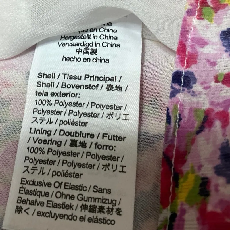 J.Crew Women's Pink Floral Cap Sleeve Chiffon V - Image 4