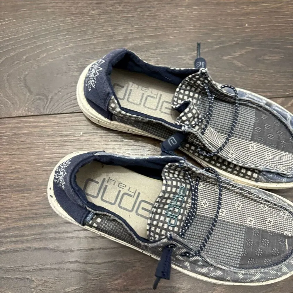 Hey Dude Women’s 5 Wendy Patch Blue White Slip on Shoes Sneakers - Image 3