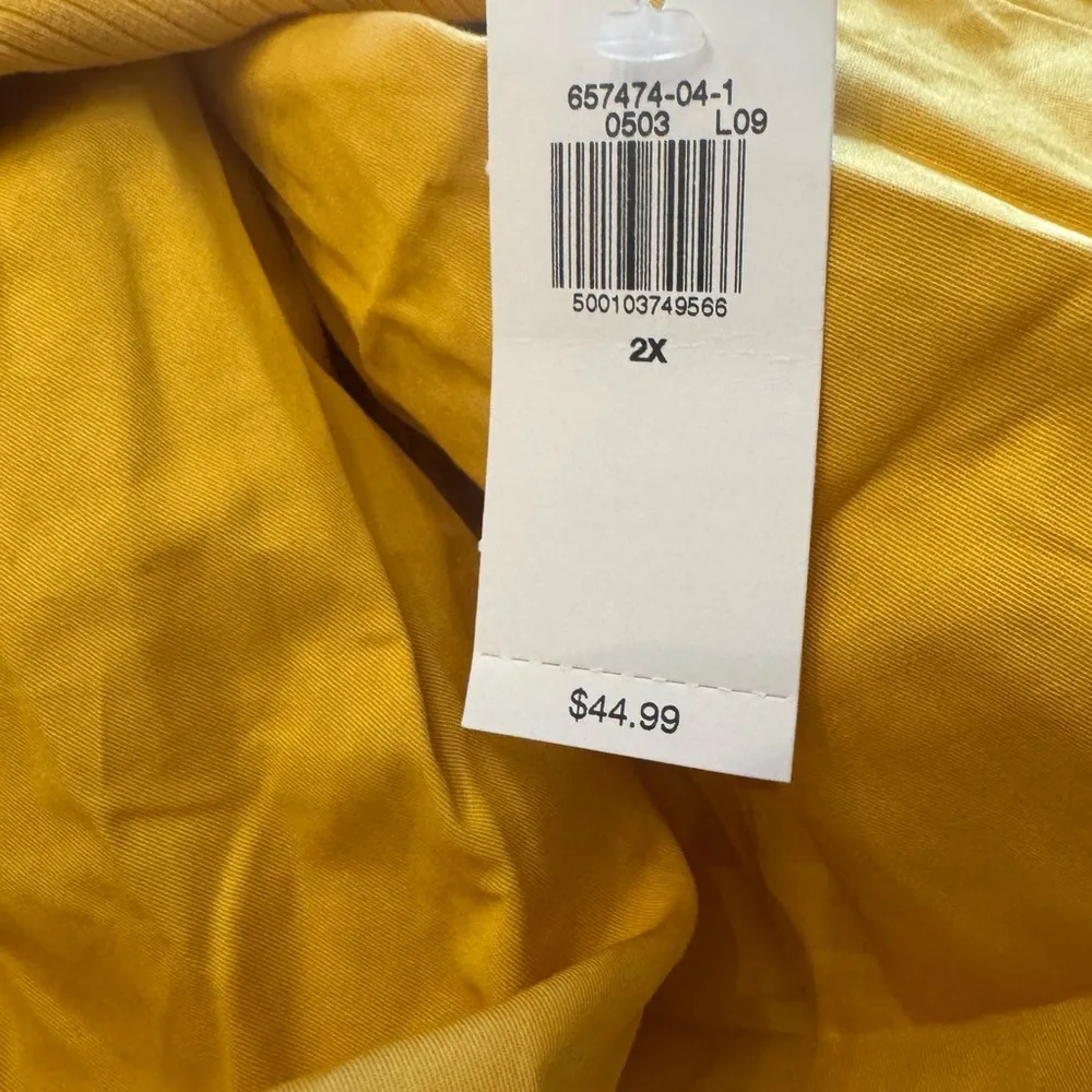 Old Navy Sleeveless Knit High Neck Ribbed Top Yellow Midi Dress NWT Size 2X - Image 3