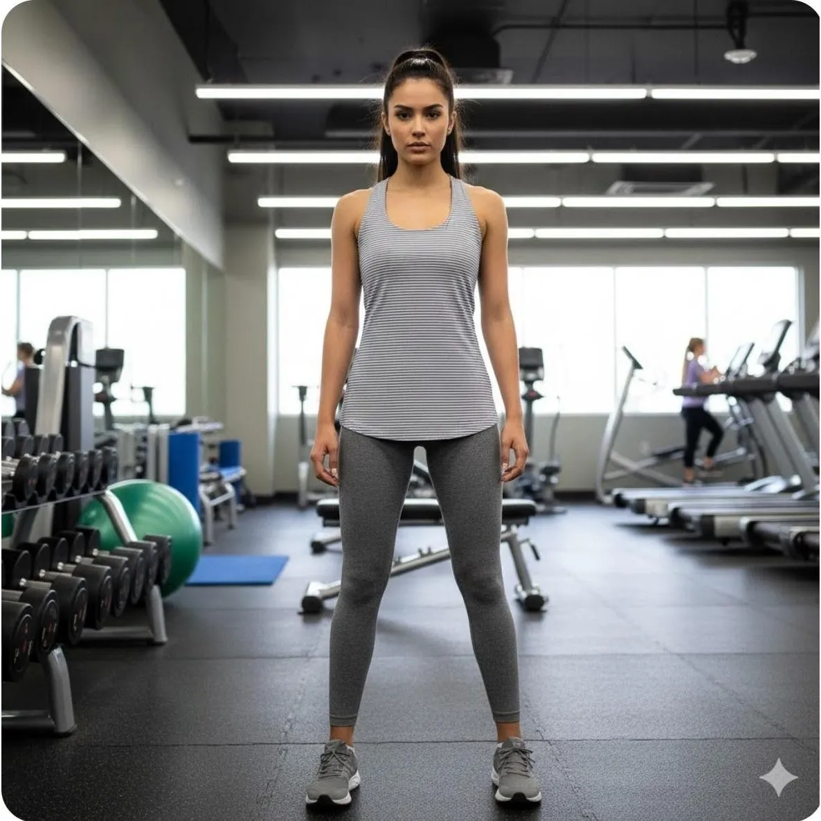 Lululemon Racerback Tank Top Womens Small Gray White Striped Athletic Yoga Gym - Image 7