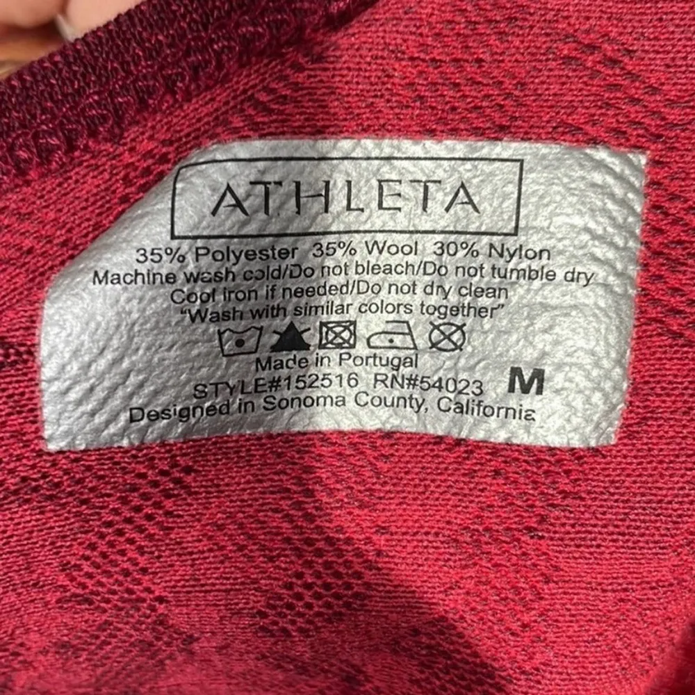 Athleta Women’s Long Sleeve Wool Blend Printed Shirt Size Medium Style 152516 - Image 3