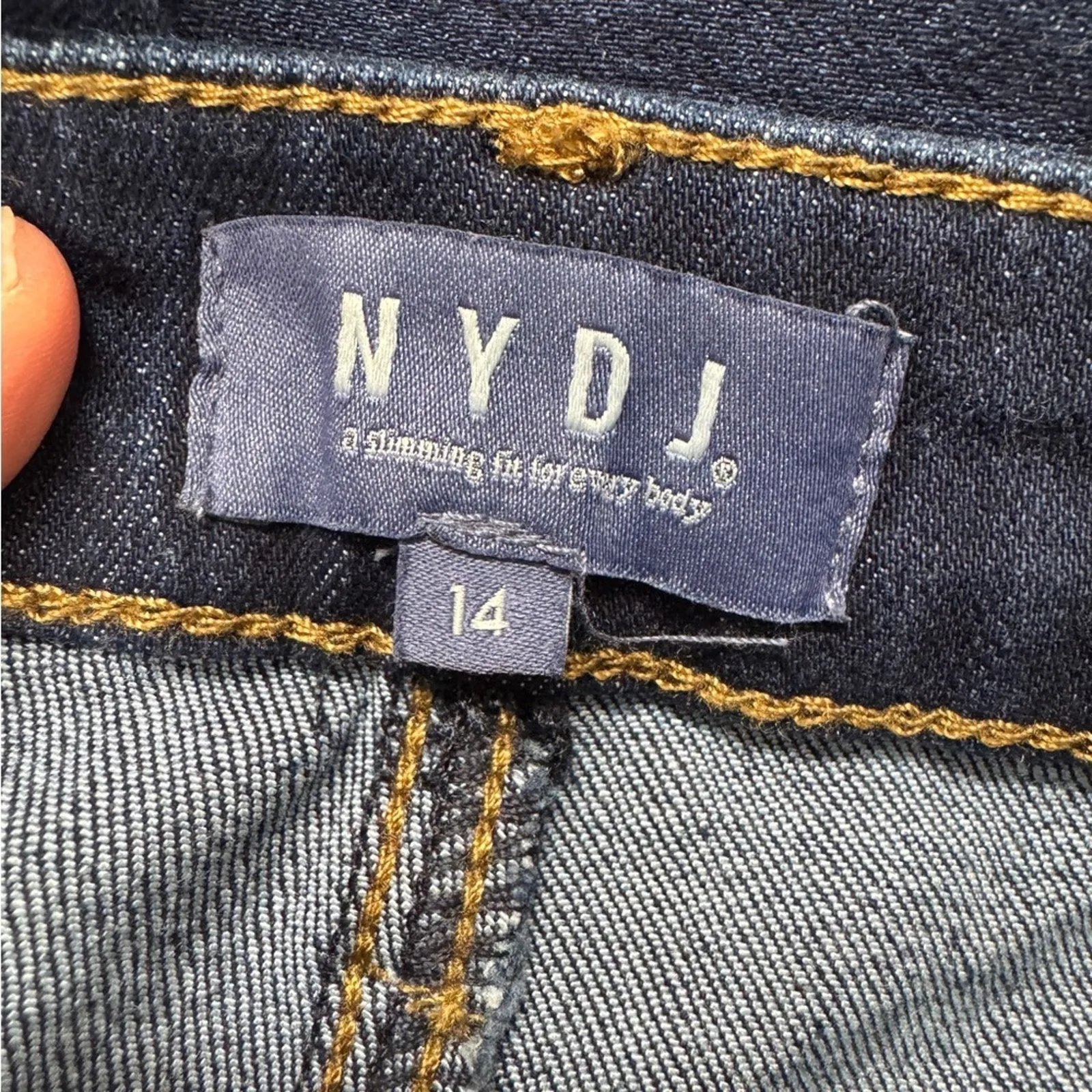 NYDJ Blue Dark Wash Curvy Skinny Jeans Womens 14 Casual Stretch High Rise Denim - Image 7