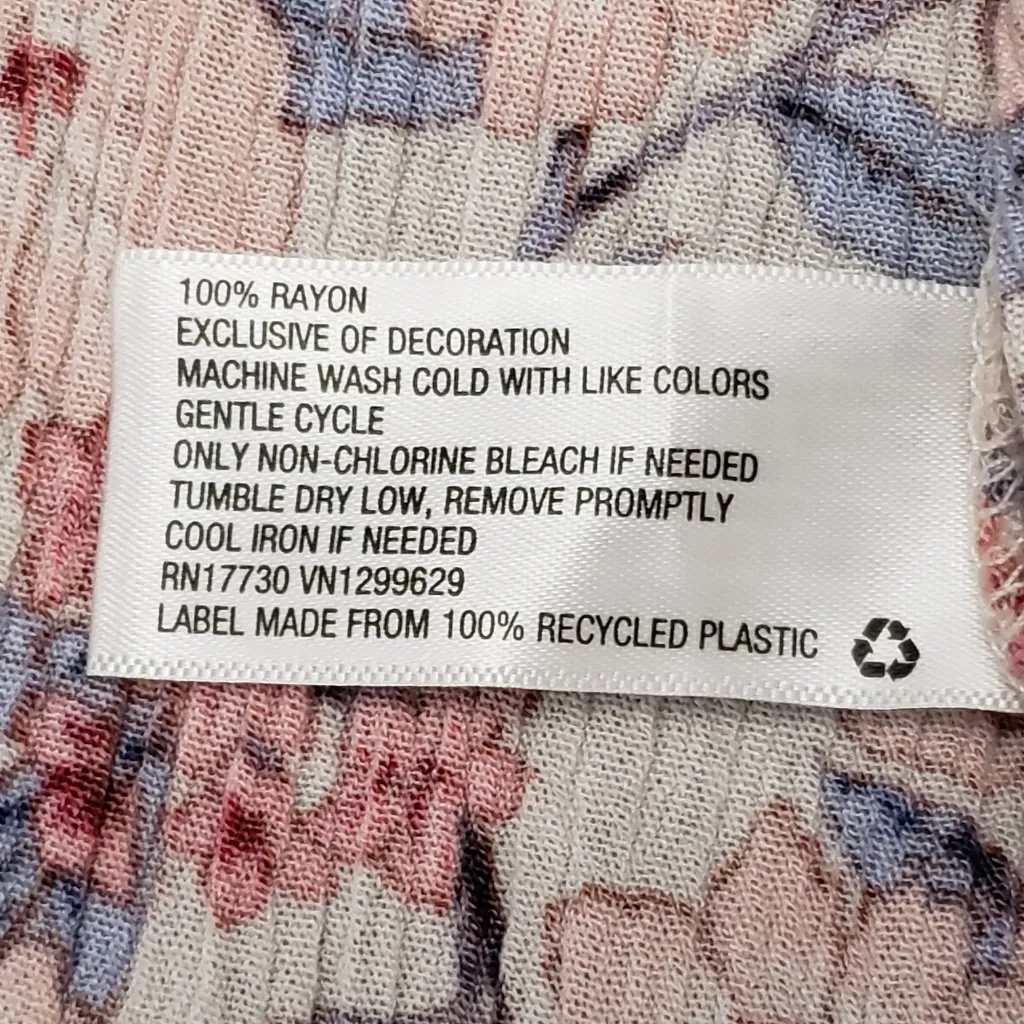 Knox Rose Womens Ruffled Short Sleeve Floral Print Boho Knee Length Dress Medium - Image 5