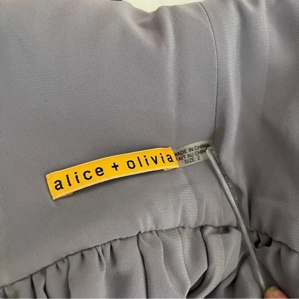 ALICE + OLIVIA Sleeveless Cocktail Dress Shimmer Open Back Bateau Neckline - Image 7