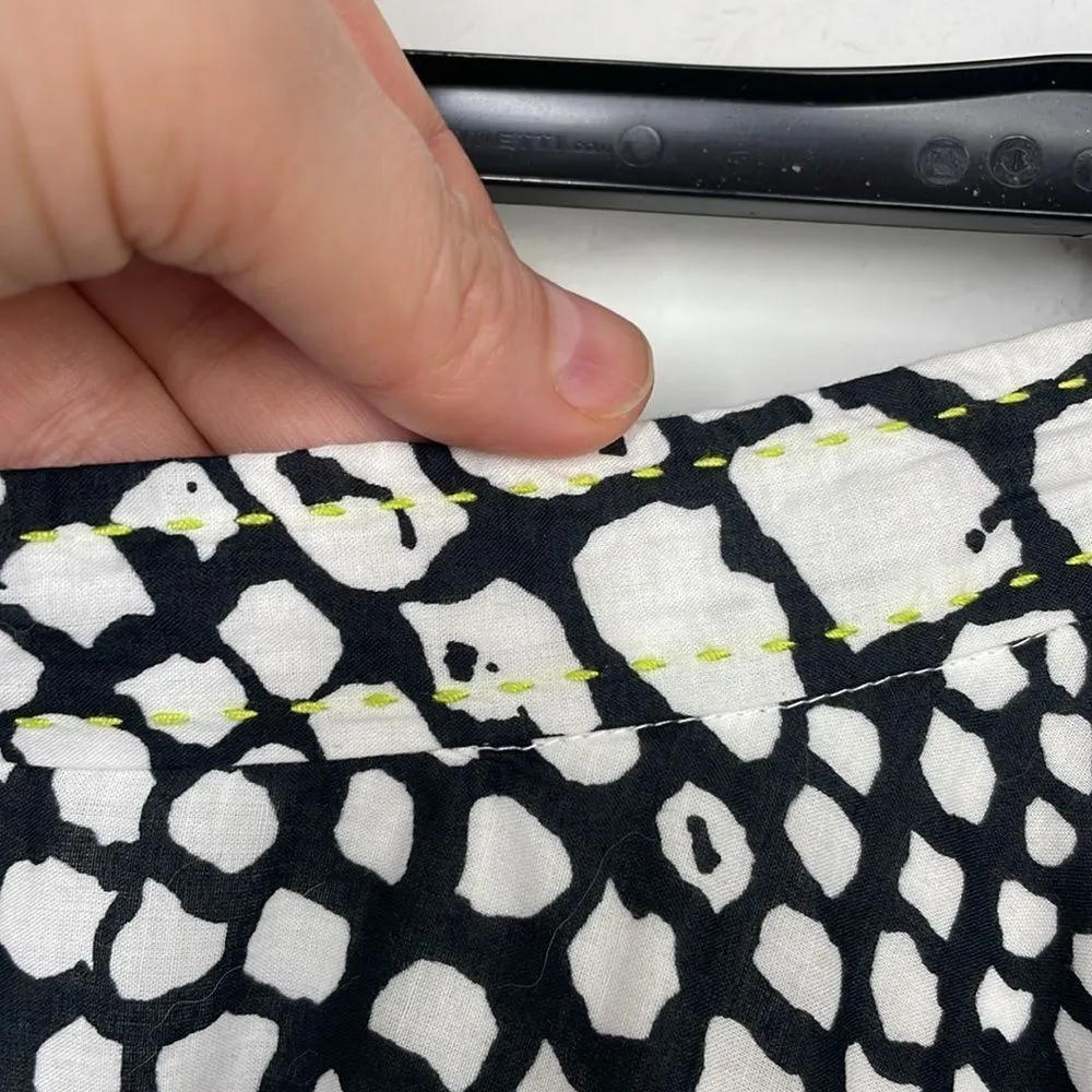 Edme & Esyllte Anthropogie Animal Print Knee Length A Line Skirt w/Lining SZ 12 Black - Image 12