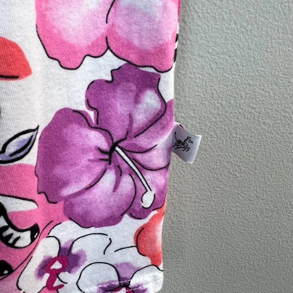 Nick & Nora‎ Sleepwear Dress Small Zebra Floral Pink Purple Sleeveless Nightgown - Image 4