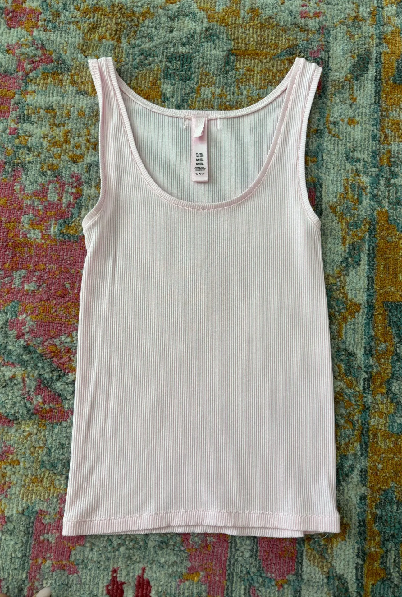 SKIMS Soft Lounge Tank Ribbed - Cherry Blossom size Small - Image 3
