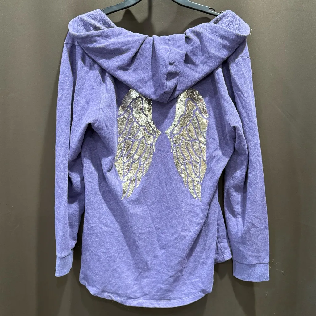 Victoria's Secret Light Purple Hoodie w/Sequin Angel Wings on Back - Image 2