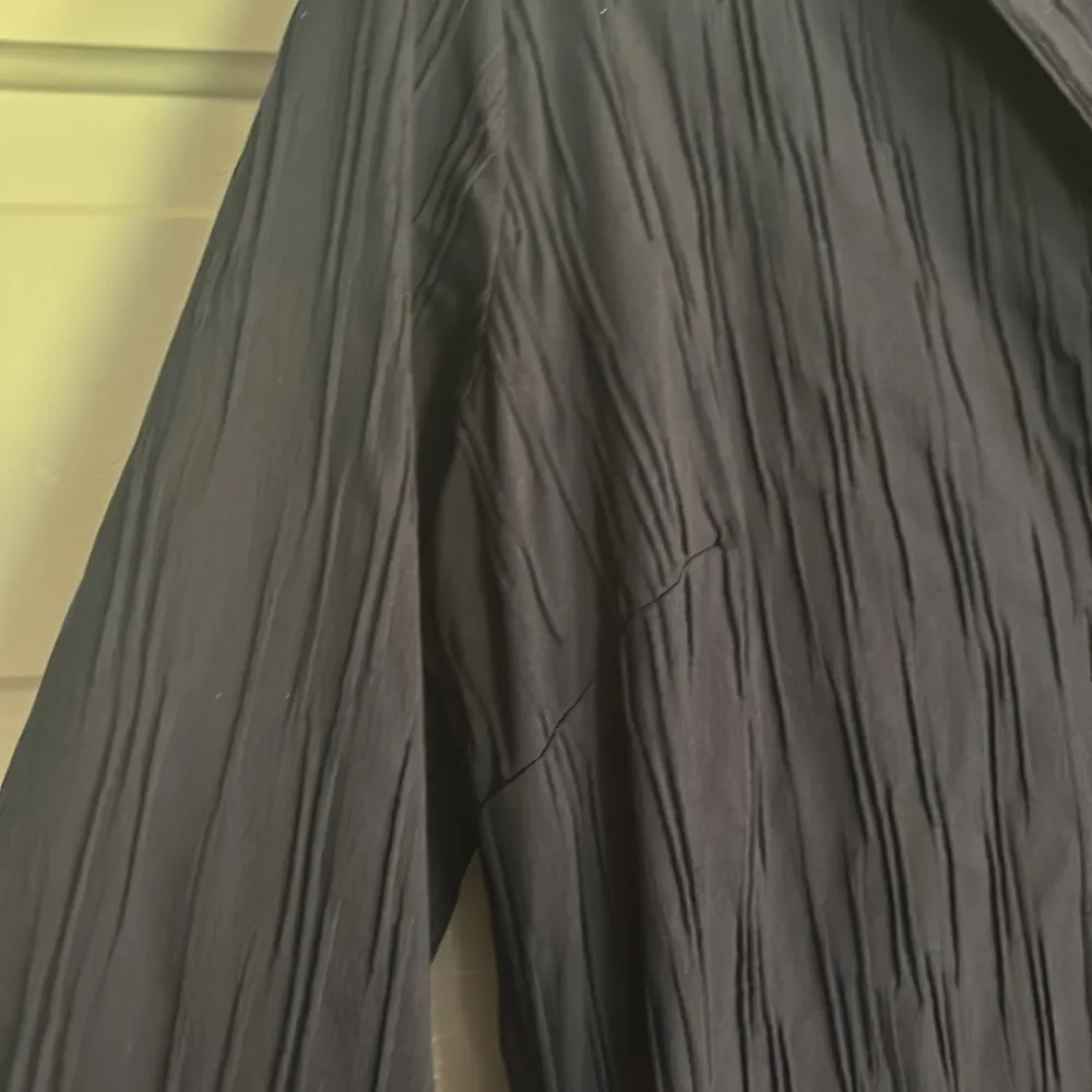 Foxcroft Navy Textured Shirt Dress - Image 3