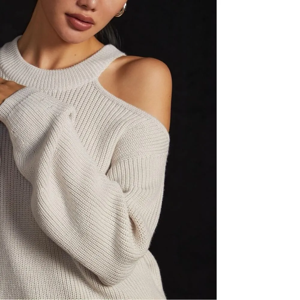 Anthropologie Velvet Graham & Spencer XL Elise Sweater NWT Ivory Chunky Knit - Image 9