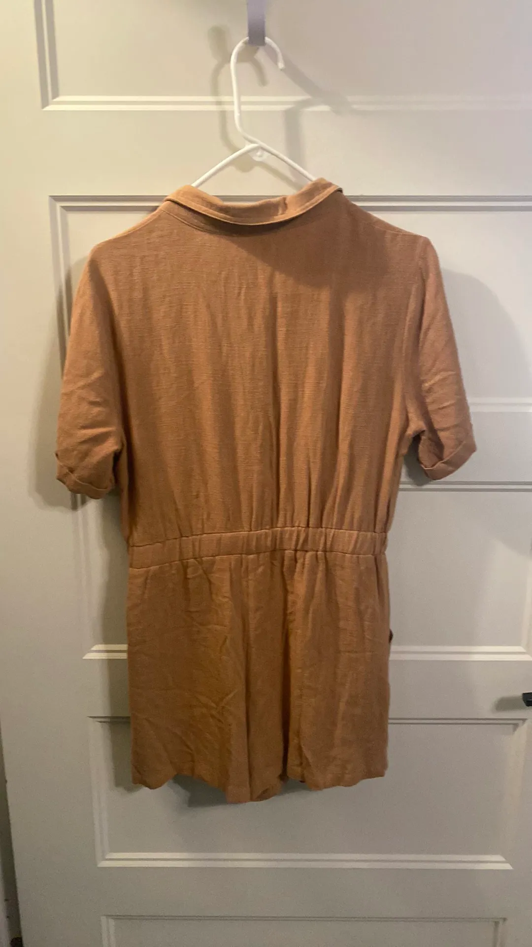 Button Down Romper Tan Size M - Image 4