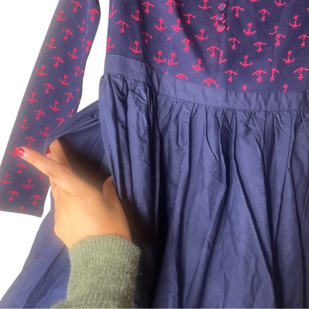 ModCloth Anchors Away Twofer dress nautical sailor print retro size S - Image 6