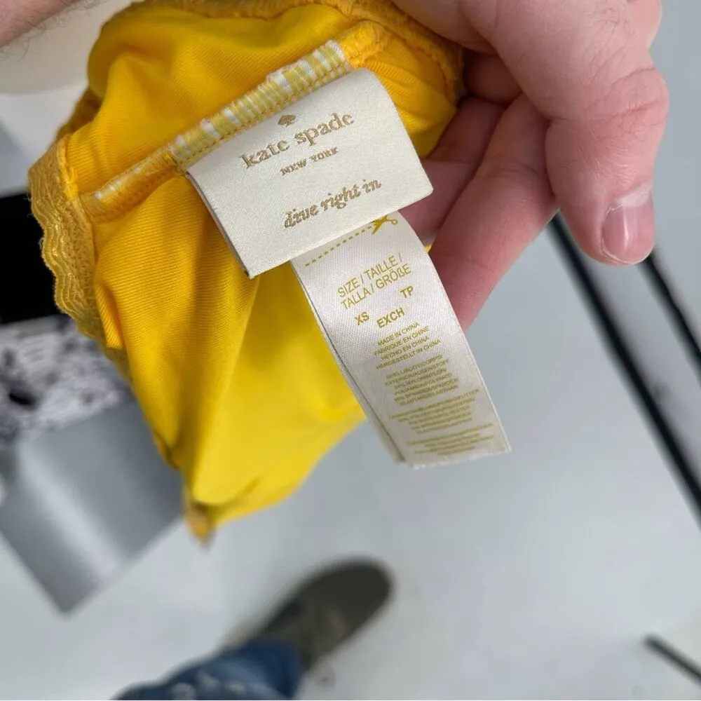 Kate Spade Womens Yellow Lace Saffron Eyelet Summer Beach Bikini Top Size XS - Image 3