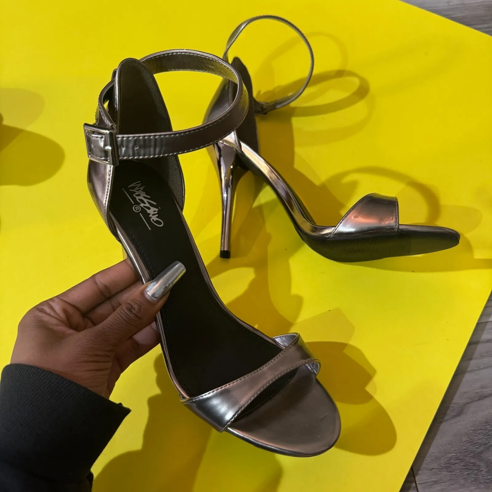 Metallic Ankle Strap Heels - Image 2