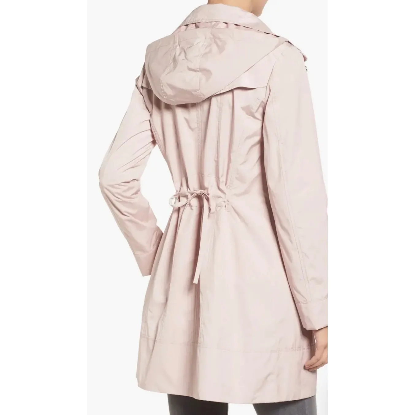Cole Haan Signature Womens packable Pink Hooded Lightweight trench coat PM Size undefined - Image 2