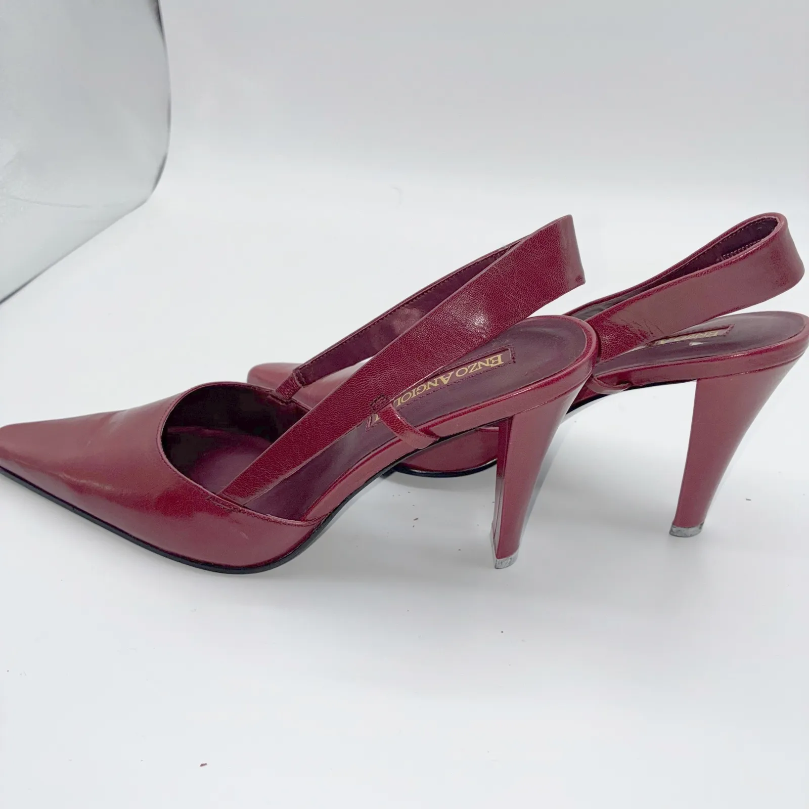 Enzo Angiolini Eaanara Womens 6.5M Red Leather Slingback Pointed Toe Heels New - Image 6