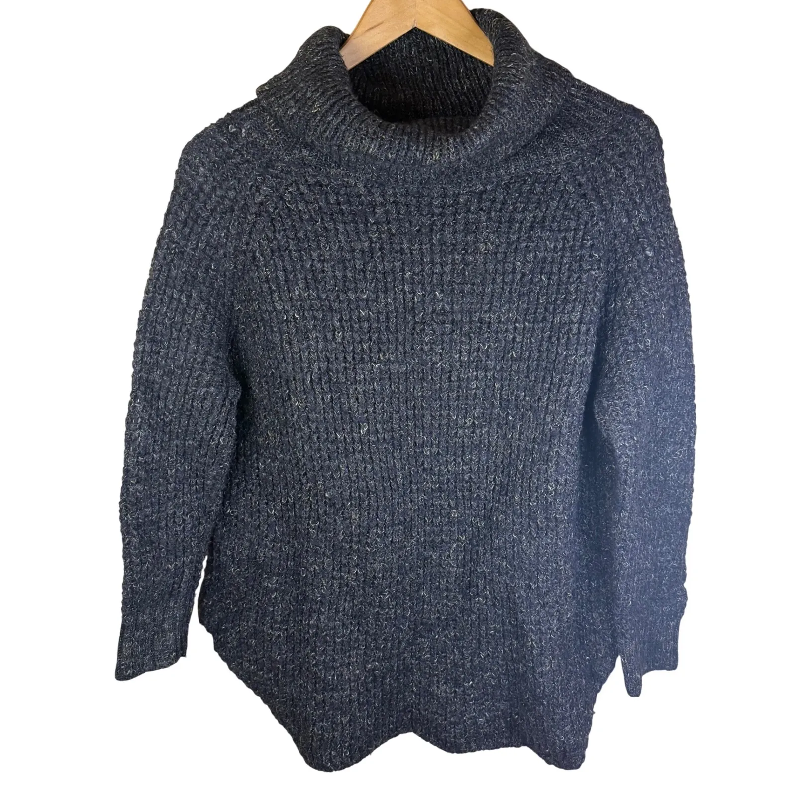 Free‎ People Dylan Tweedy Size Medium Boho Cowl Neck Wool Blend Sweater Outdoor - Image 2