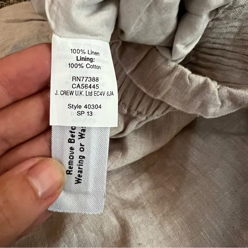 J. crew linen paper bag high waist mini skirt in cream oatmeal khaki tan - Image 11