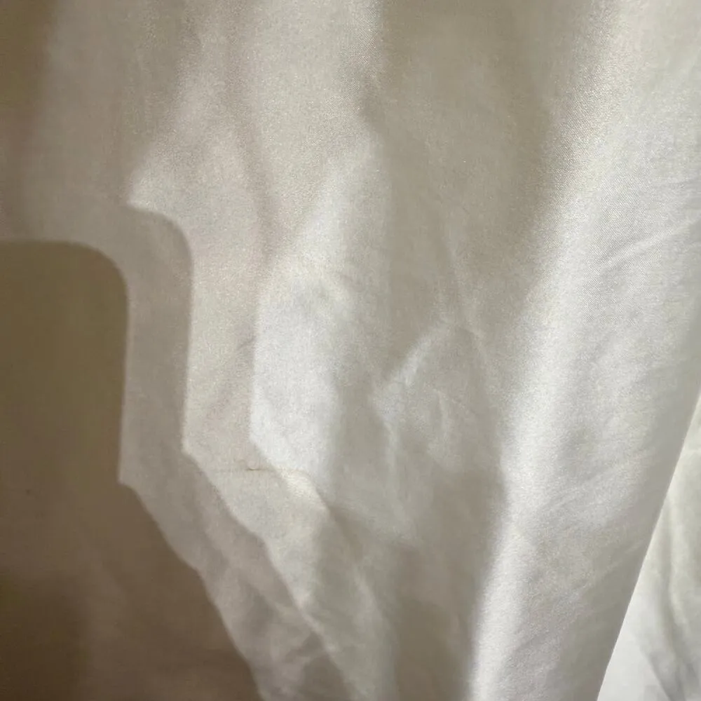 Barbizon Boutique Ivory Satin Lace Trim Vintage Maxi Nightgown Sz M White Size M - Image 10