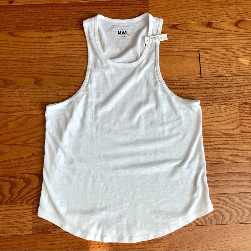 NWT MADEWELL MWL Long Racerback White Cotton Tank Women’s Size M - Image 5